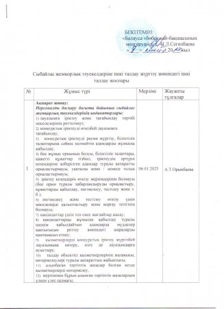 Ішкі талдау жоспары